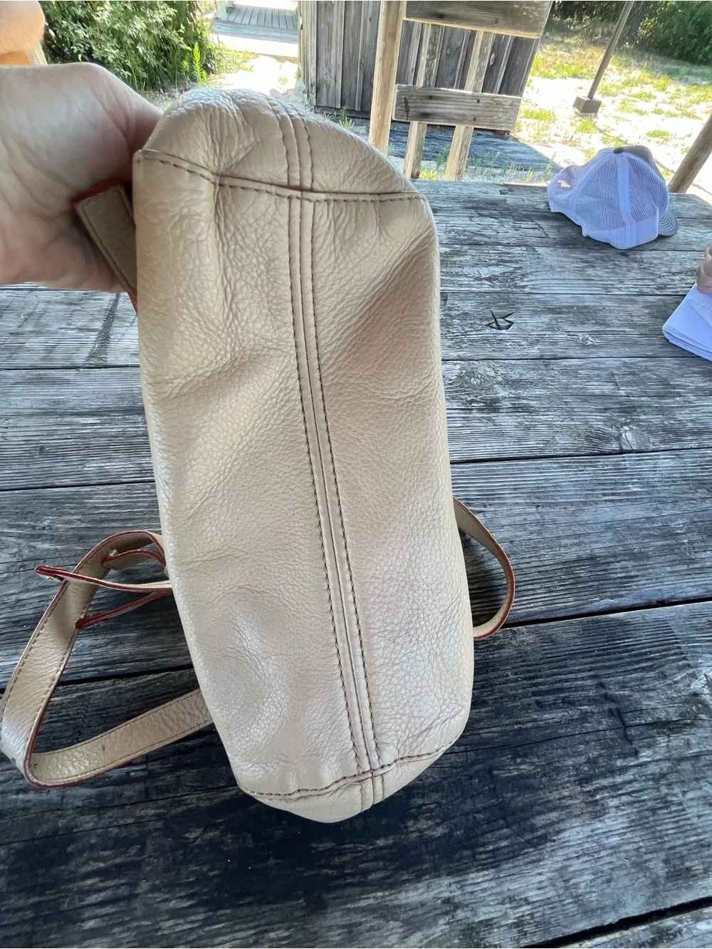 kate spade Beige Pebbled Leather Crossbody Bag with Adjustable Strap